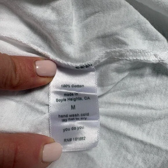 perfectwhitetee Ruby Crispy 100% Cotton Boxy Crewneck Tee White Size Medium - Picture 9 of 9